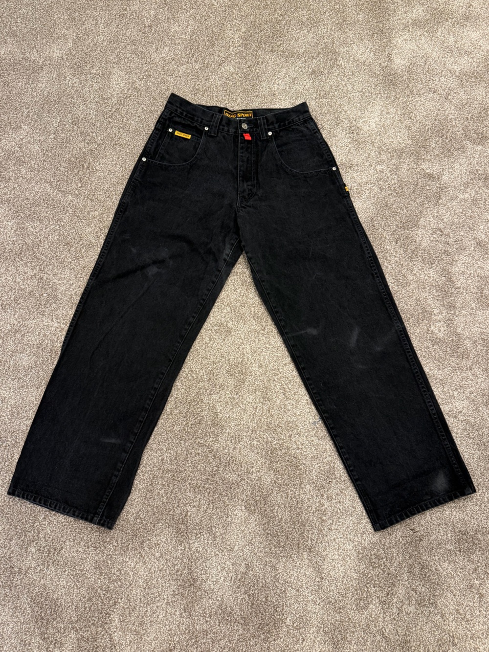 RARE Vintage 90s OZOC Sport Black Distress Wide-Leg Baggy Skater Jeans - 29W/30L